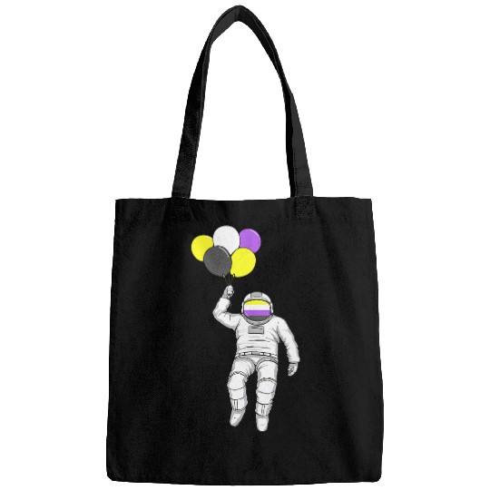 Non Binary Astronaut Balloon Non Binary Flag Nonbinary Pride Bags