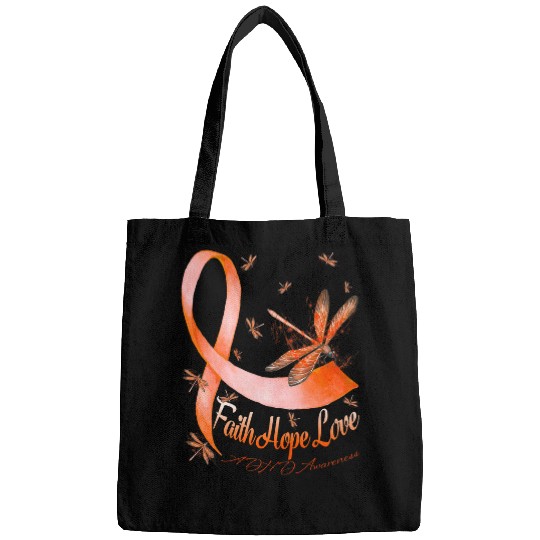 ADHD Ribbon Faith Hope Love ADHD Awareness Dragonfly Bags