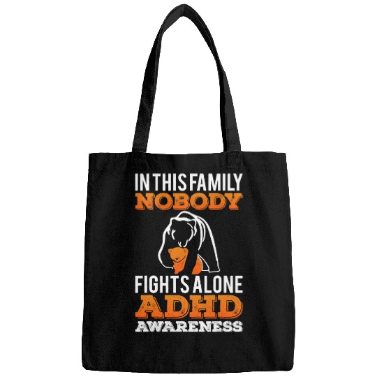ADHD Ribbon Family Nobody Fights Alone Neurodivergent Toys Bags
