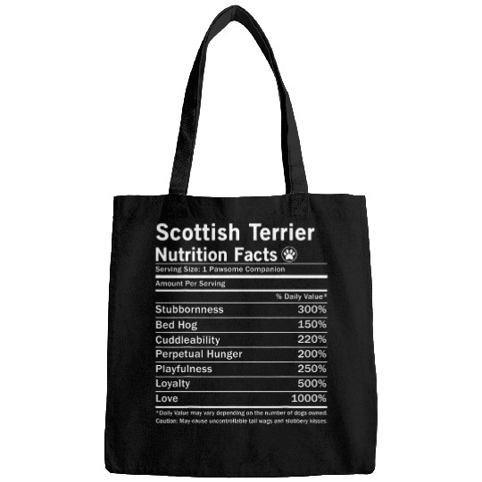 Scottie Dog Nutrition Facts Funny Scottish Terrier Bags