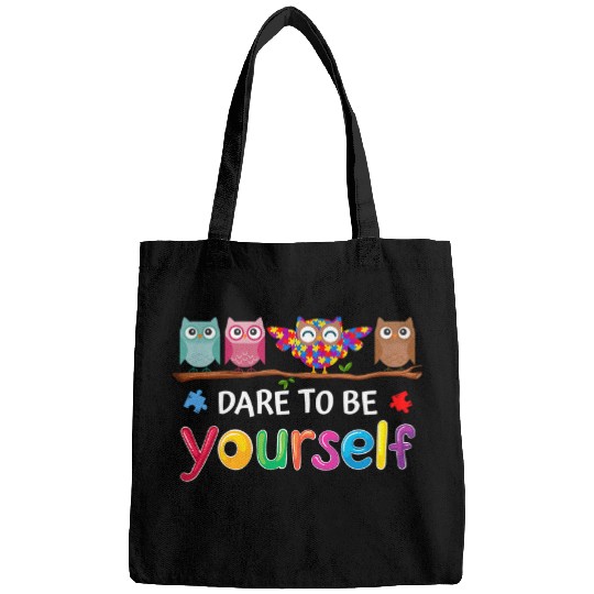 Autism Puzzle Dare To Be Yourself Autism Awareness Boys girls Kids Owl Bags