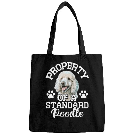 Property Of A Standard Poodle Puppy Owner Dog Lover Bags