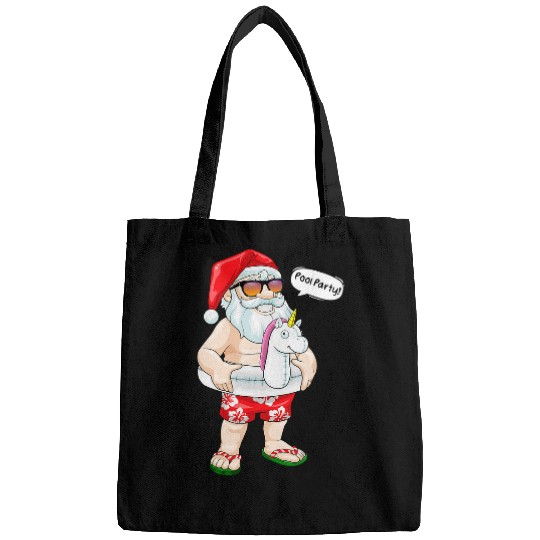 Unicorn Pet Christmas In July Pool Party Santa Unicorn Float Summer Bags