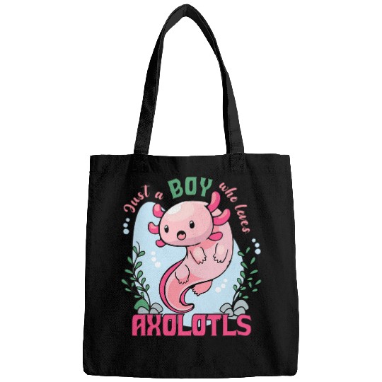 Axolotls Pet Just a Boy Who Loves Axolotlss Mexican Salamander Animal Bags