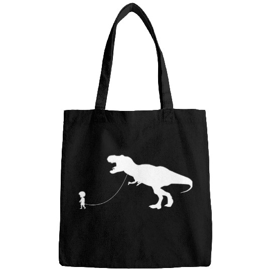 Dinosaur Pet Boy Walking A TRex Dinosaur Pet Tyrannosaurus Rex Bags