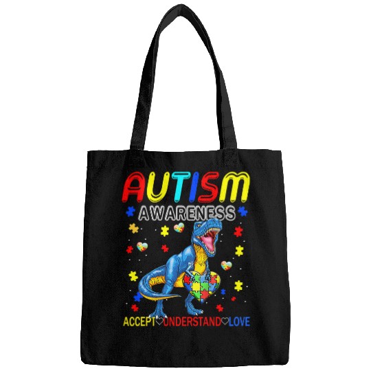 Autism Puzzle Dino Embrace Differences ASD Spectrum Dinosaur Autism Awareness 2 Bags
