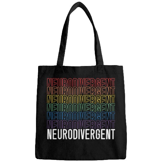 ADHD Ribbon Neurodivergent Neurodiversity Rainbow ADHD ASD Awareness Bags