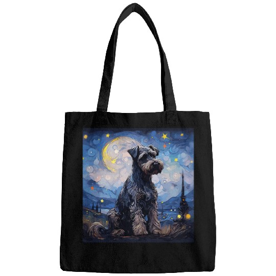Miniature Schnauzer Starry Night For Dog Mom Dog Dad 1 Bags