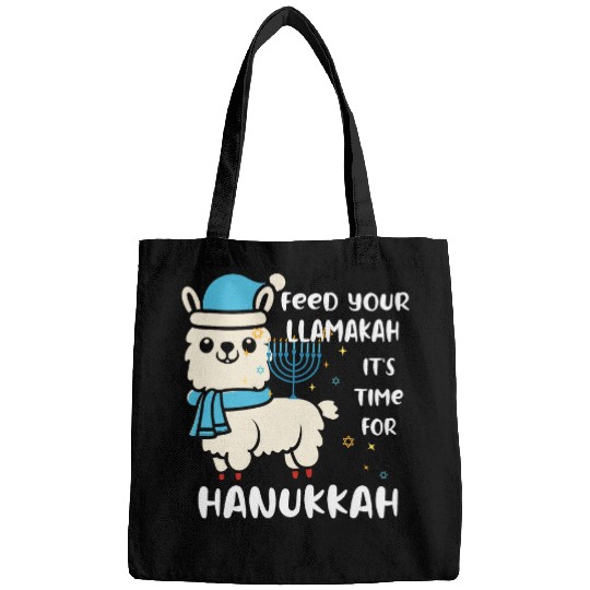 Llama Pet Feed Your Llamakah Its Time For Hanukkah Funny Bags