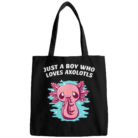 Axolotls Pet Just a Boy Who Loves Axolotls Salamander Funny Axolotls Pet Bags