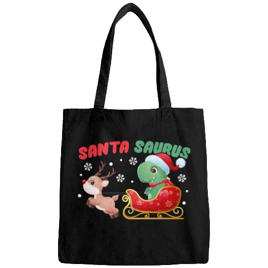 Dinosaur Pet Santa Saurus Dinosaur Santa Funny xmass Holidays Christmas Bags