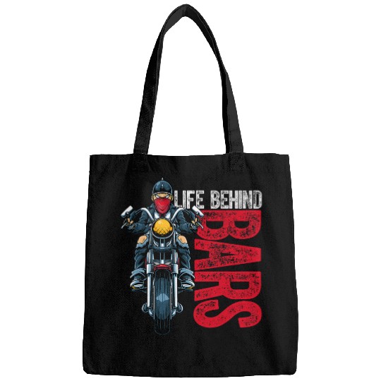 Life behind bars motorcyclist vintages bike chopper Bags