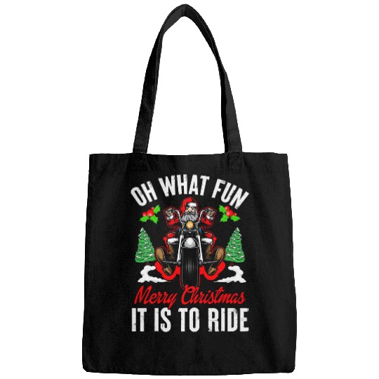 Biker Santa Motorcycle Fan Christmas xmass Holidays Bags