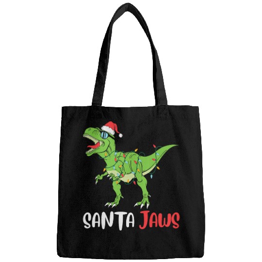 Dinosaur Pet Santa Jaws Funny Merry xmass Dinosaur Santa T Rex Bags