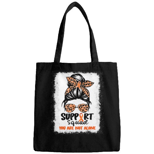ADHD Ribbon Support Squad Messy Bun Orange Warrior ADHD Awareness Bags