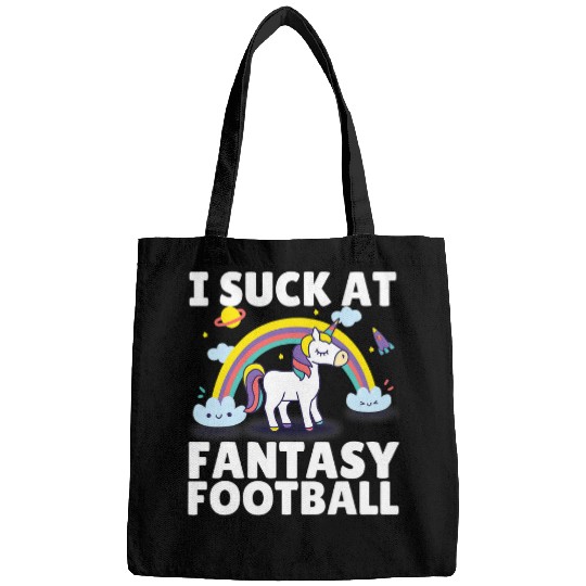 Unicorn Pet I Suck at Fantasy Football Funny Unicorn Draft Party loser 1 Bags