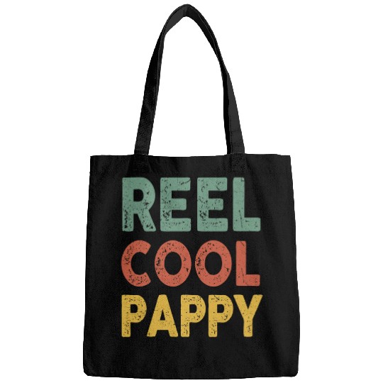 Fishing Fun Reel Cool Pappy Fisherman Bass Fish Funny Dad Bags