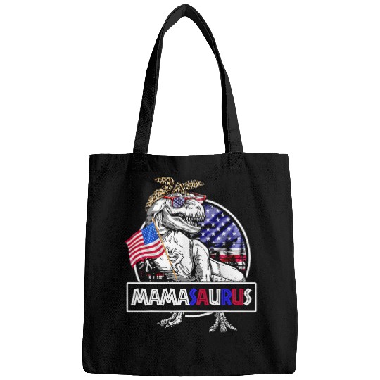 Dinosaur Pet 4th Of July American US Flag T rexs Dinosaur Mamasaurus Women Bags