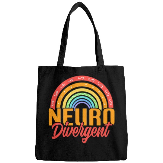 ADHD Ribbon Neurodivergent Rainbow Mental Health Support Bags