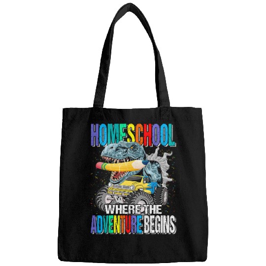 Dinosaur Pet Homeschool Where The Adventure Begins Monster Truck TRex Bags