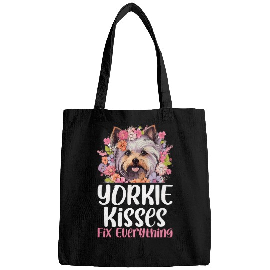 Yorkshire Terrier Dog Yorkie Yorkie kisses fix everything Bags