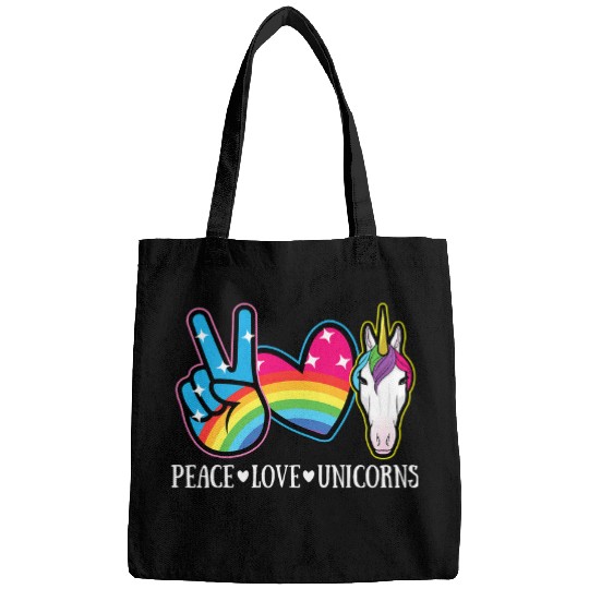 Unicorn Pet Peace Love Unicorn Rainbow Hippie Bags