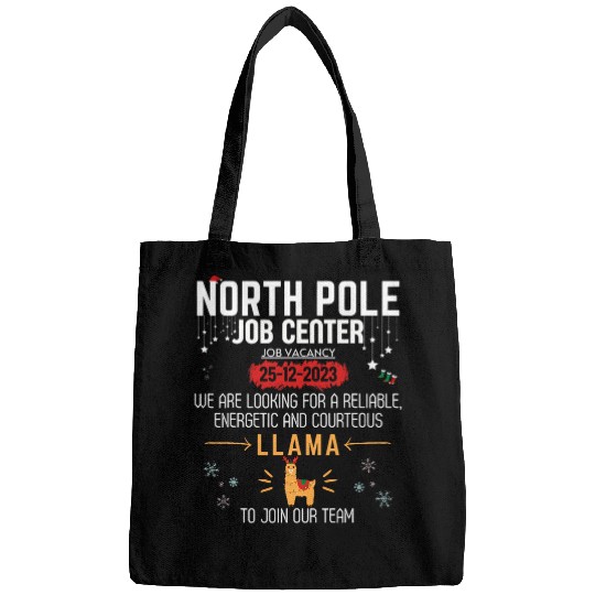 Llama Pet North Pole Job Center Job Vacancy Llama Funny Christmas Bags