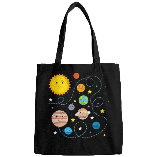 Solar System Space Planets Astronaut Science Distressed Bags