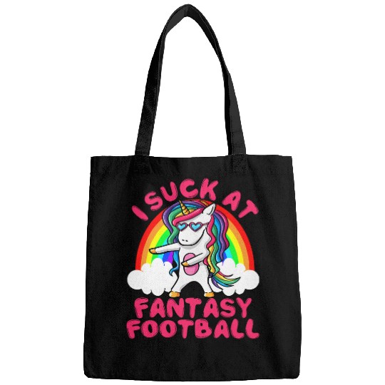 Unicorn Pet I Suck At Fantasy Football Loser Trophy Unicorn Rainbow Bags