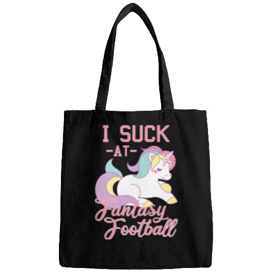 Unicorn Pet I Suck At Fantasy Football League Punishment Pink Bags