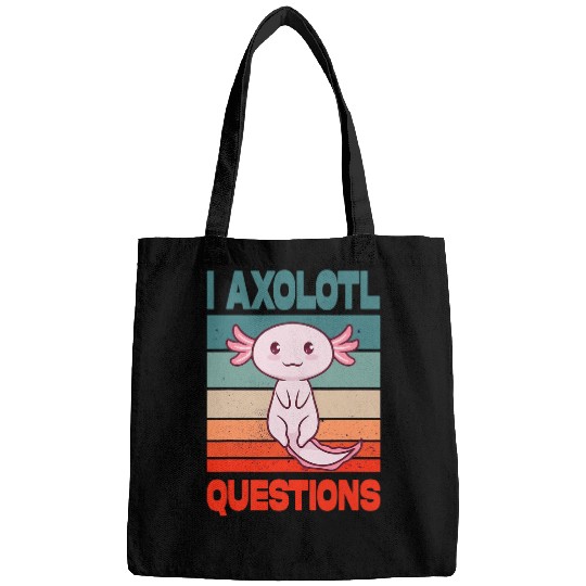 Axolotls Pet Retro I Axolotls Questions Funny Cute Mexican Salamander Bags