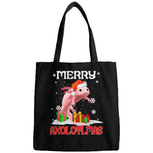 Axolotls Pet Salamander Santa Hat Merry Axolotlsmas Cute Mexican Axolotls 46 Bags