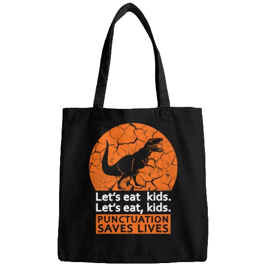 Dinosaur Pet Lets Eat Kids Dinosaur Punctuation Saves Lives Halloween Bags