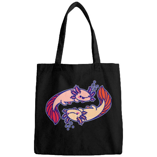 Axolotls Pet Cute Axolotls Animal Balance Ying Yang Kawaii Exotic Pet Art Bags