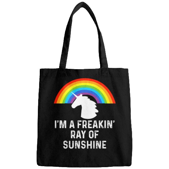 Unicorn Pet Im A Freakin Ray Of Sunshine Rainbow Unicorn Girls Women 2 Bags
