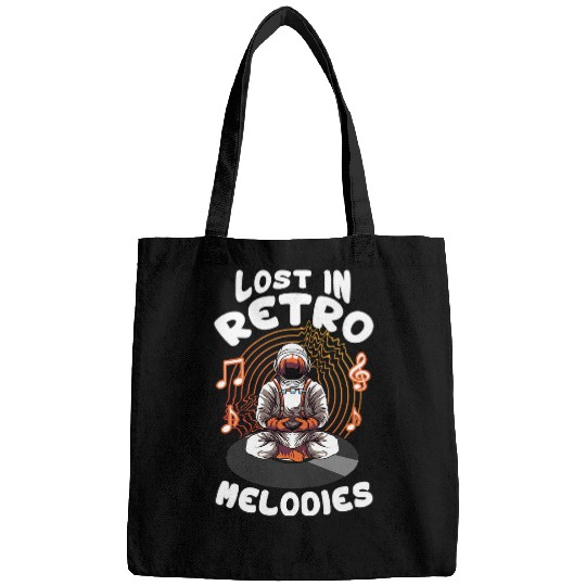 Lost In Retro Melodies Astronaut Meditates Vinyl Record Art Bags