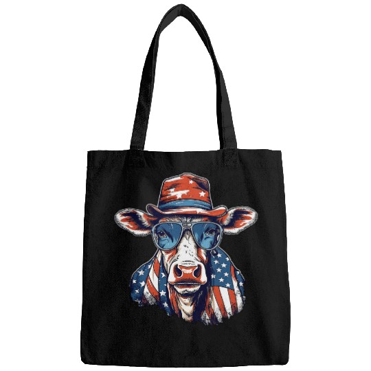 Cow Pet Red White Blue Highland Cow Patriot Bandana USA 4th of July Bags