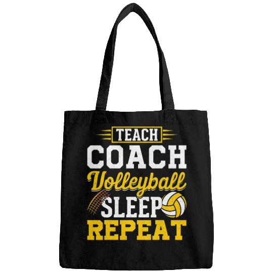 Teach Coachs Volleyball Sleep Repeat Volleyball Coach Bags