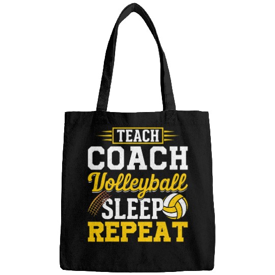 Teach Coachs Volleyball Sleep Repeat Volleyball Coach Bags