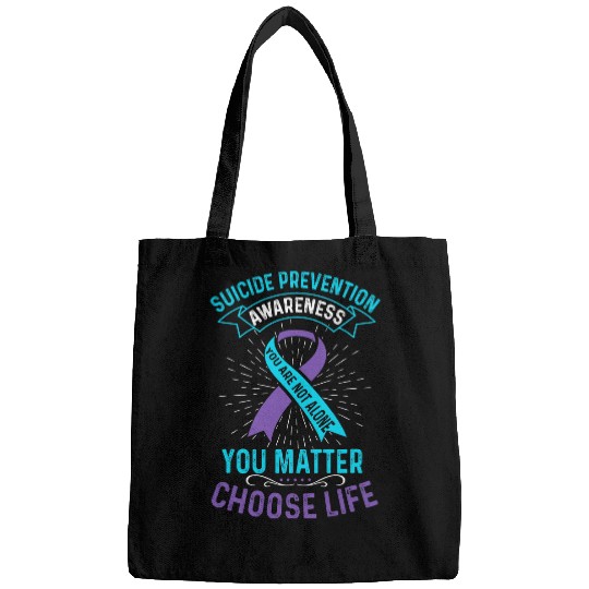 suicides Prevention 988 Ribbon You Are Not Alone Choose Life Bags