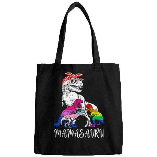 Dinosaur Pet LGBT Mamasaurus TRex LGBT Pride Dinosaur Lovers Mothers Day Tee Bags