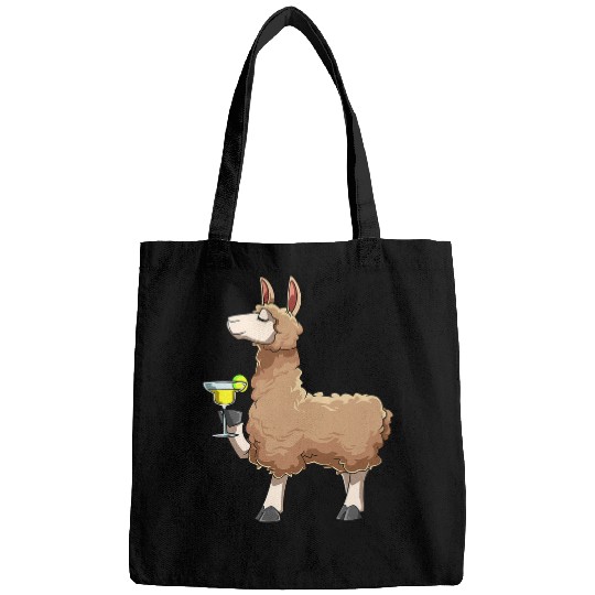 Llama Pet Funny Alpaca Drinks Cocktail for a Alpaca Lovesr Alpaca Fans Bags