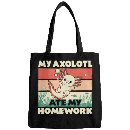 Axolotls Pet My Axolotls Ate My Homework Axolotlss Salamander Funny 21 Bags