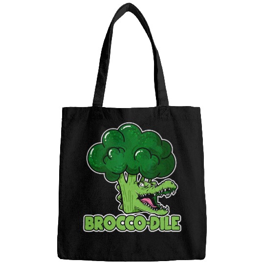 Alligator Pet Brocco Dile Vegetarian Pun Funny Crocodile Broccoli Lover Bags