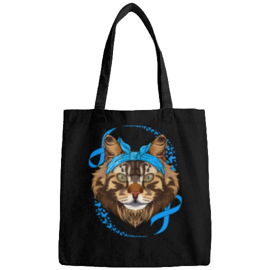 diabetess Ribbon Maine Coon diabetess Awareness Cat Blue Bandana T1D Survivor 333 Bags