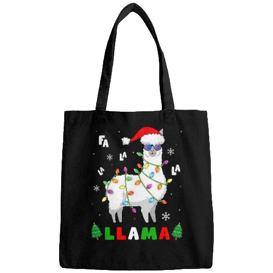 Llama Pet Christmas Fa La La Llama In Santa Hat Sunglasses xmass Lights Bags