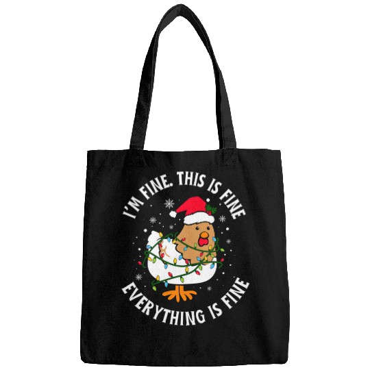 Chicken Pet Im Fine Everything is fine Christmas Lights Bags