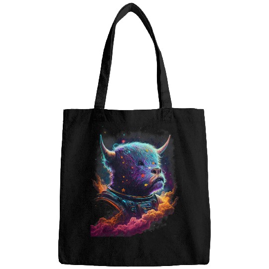 Cow Pet Astronaut Scottish Highland Cow Space Galaxy Bags