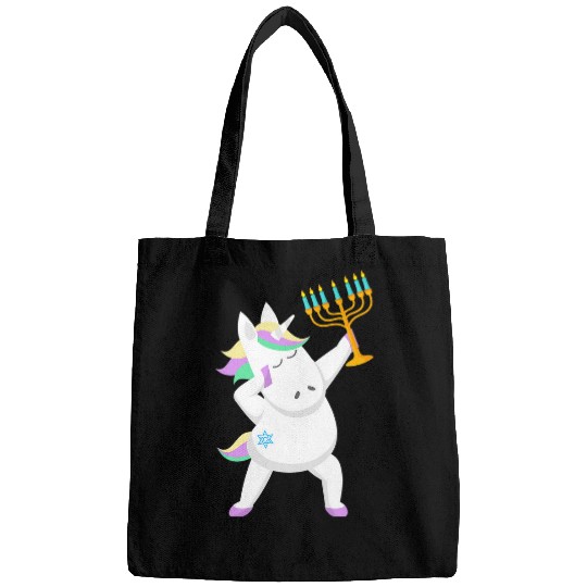 Unicorn Pet Hanukkah Jewnicorn Unicorn Menorah Star Of David Funny Kids Bags