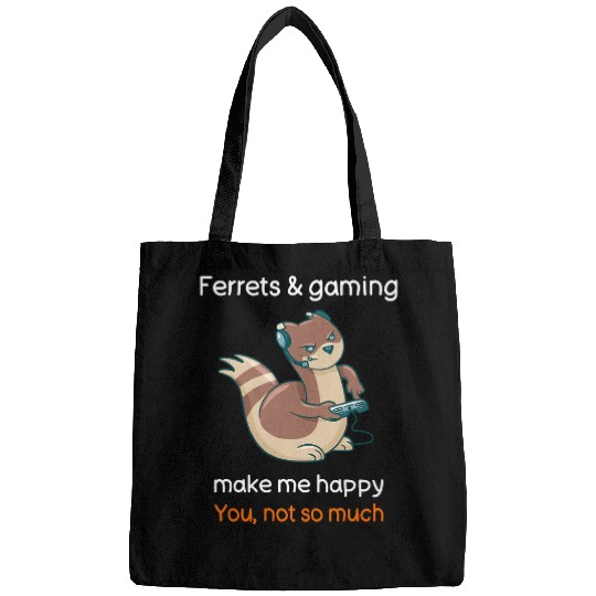 Ferret Pet Gaming Sarcastic Video Gamer Ferret Lover Bags
